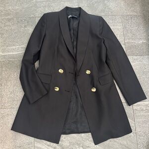 Zara Black Jacket with Gold Accents
